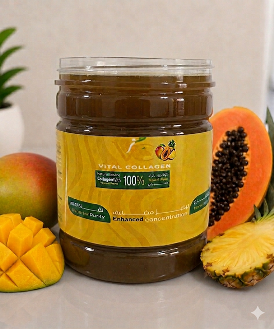 With tropic fruits mix (mango + papaya + pineapple) (250 ml)